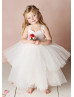 Satin Tulle Ankle Length Cupcake Skirt Flower Girl Dress